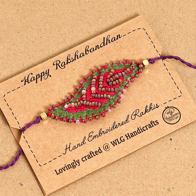  Leaf Ornament - Handmade Felt Rakhi 