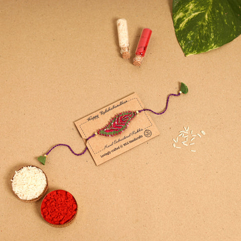  Leaf Ornament - Handmade Felt Rakhi 