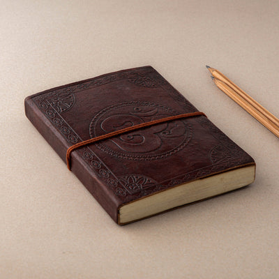  Leather Cover Handmade Paper Classic Notebook 