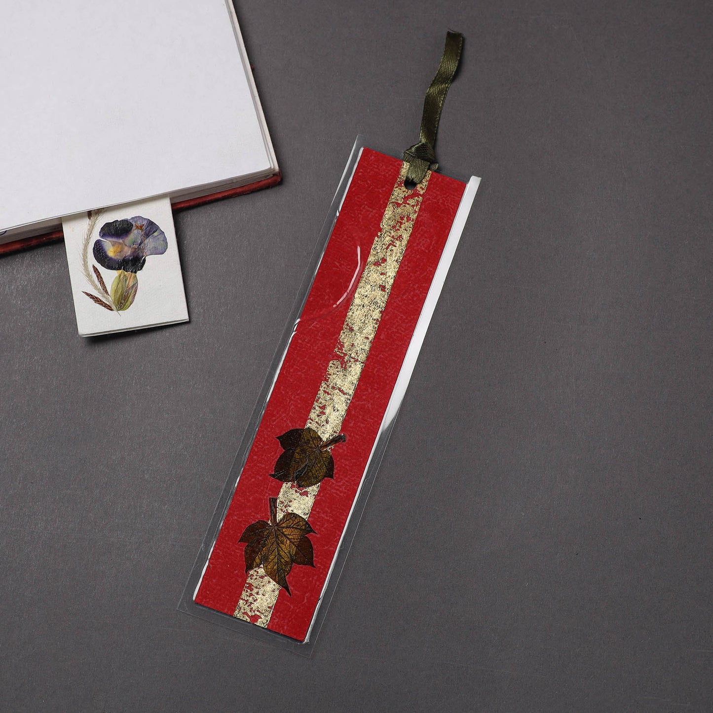Buy Leaves Art Handmade Paper Bookmark 