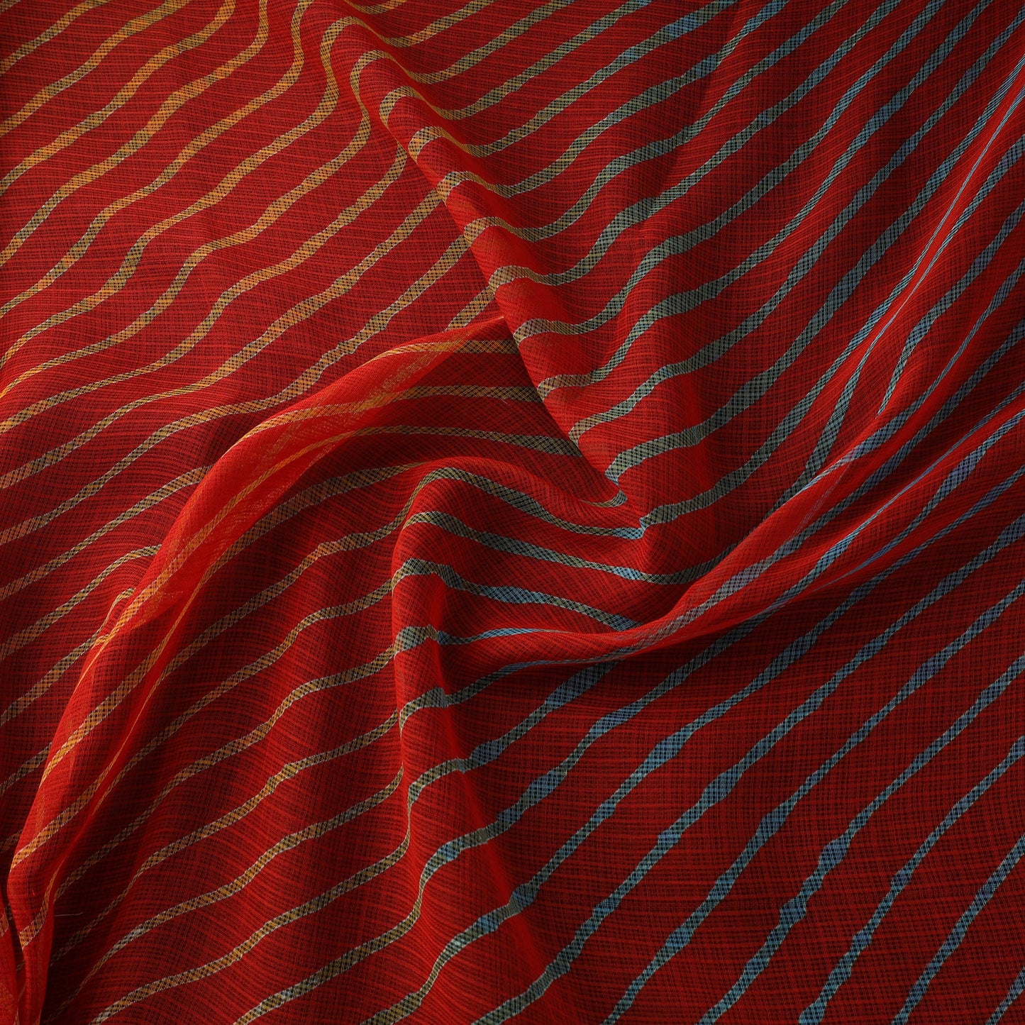 Leheriya tie-dye kota doria cotton fabric 15 - handcrafted