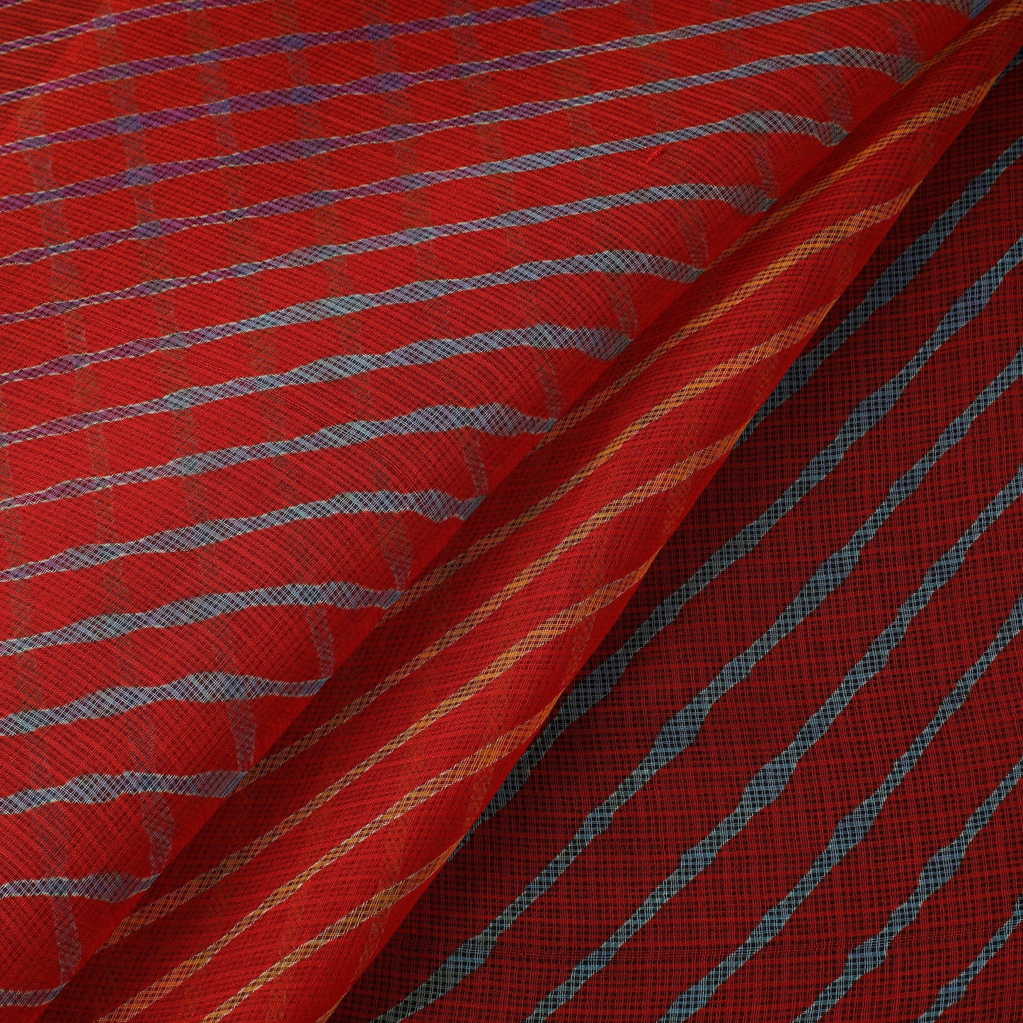 Leheriya tie-dye kota doria cotton fabric 15 - handcrafted