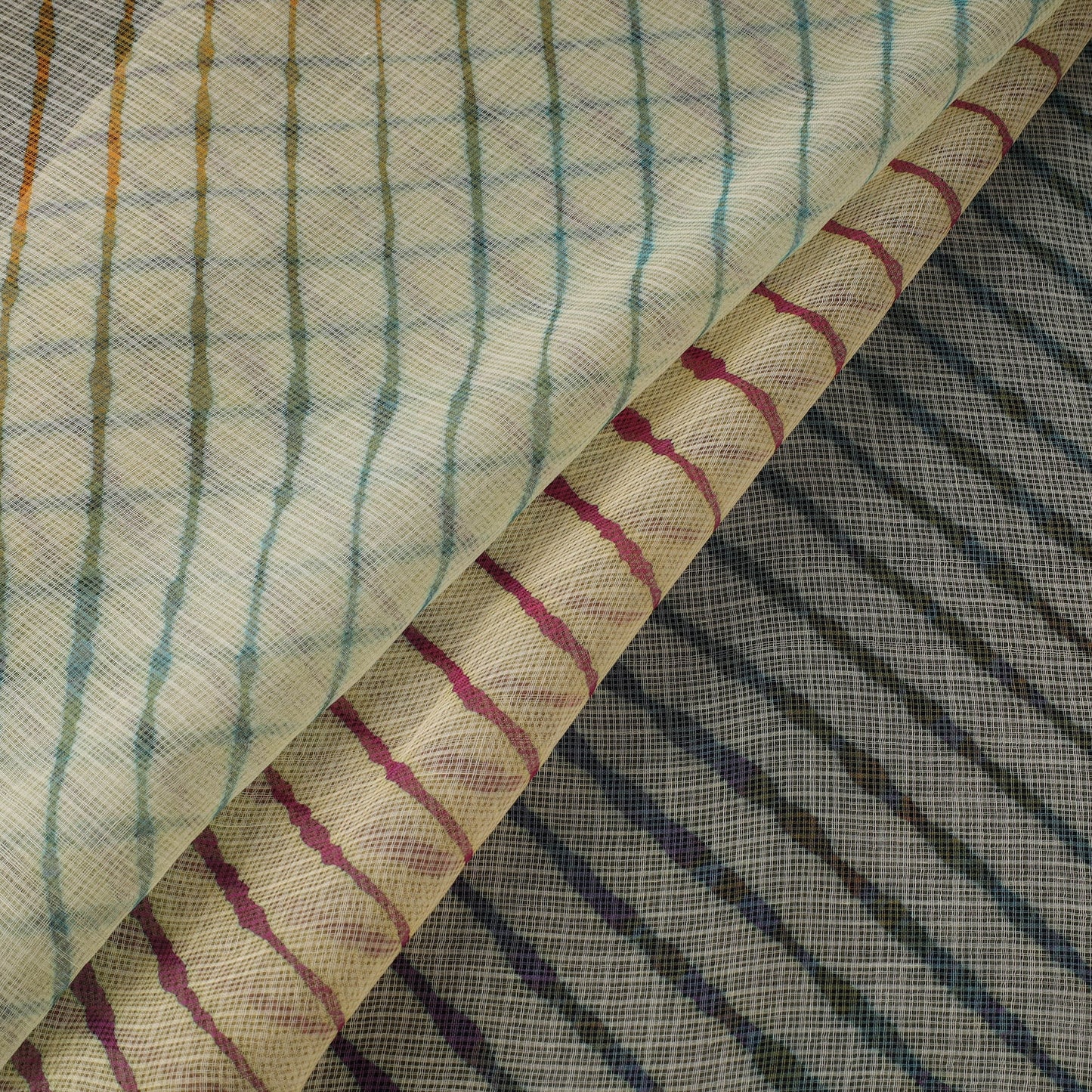 Leheriya tie-dye kota doria cotton fabric 26 - handcrafted