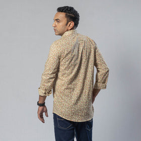 Liana off white color - men full sleeve cotton printed