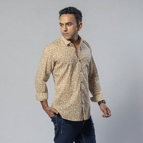 Liana off white color - men full sleeve cotton printed