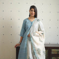 Light blue - bhagalpuri handloom desi tussar silk kurta set