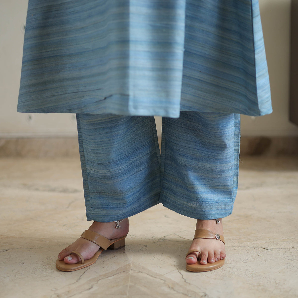 Light blue - bhagalpuri handloom desi tussar silk kurta set