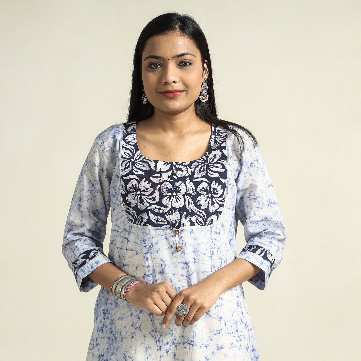  Kutch Batik Printed Cotton Straight Kurta for Women