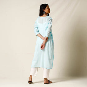 Buy Mulmalai Cotton Plain Dyed Long Kurta Online at iTokri.com