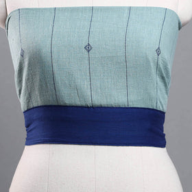 Light blue - organic kala cotton handloom blouse piece 20