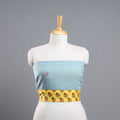 Light blue - organic kala cotton handloom blouse piece 25