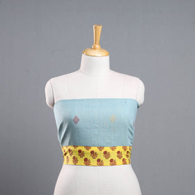 Light blue - organic kala cotton handloom blouse piece 25