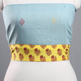 Light blue - organic kala cotton handloom blouse piece 25