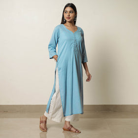  Plain Cotton Long Straight Kurta 05 