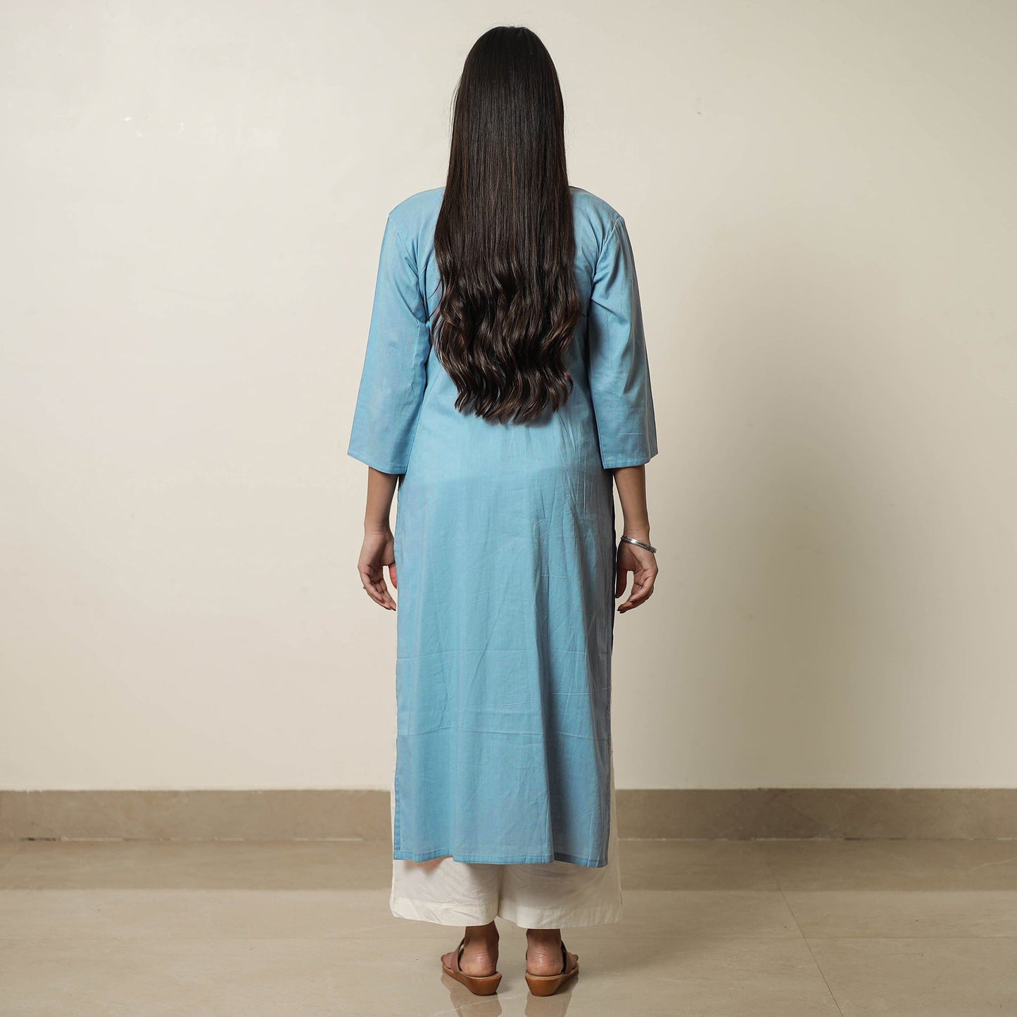  Plain Cotton Long Straight Kurta 05 