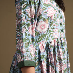 Buy Sanganeri Block Printed Cotton Flared Dress Online at iTokri.com