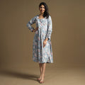 Buy Sanganeri Block Printed Cotton Flared Dress Online at iTokri.com