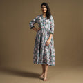Buy Sanganeri Block Printed Cotton Flared Dress Online at iTokri.com