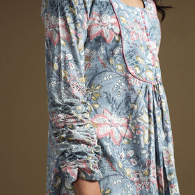 Buy Sanganeri Block Printed Cotton Flared Dress Online at iTokri.com