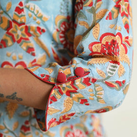 Buy Sanganeri Block Printed Mul Cotton Straight Kurta Online at iTokri.com