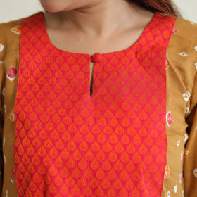 Buy Bandhani Tie-dye Cotton Long Straight Kurta for Women