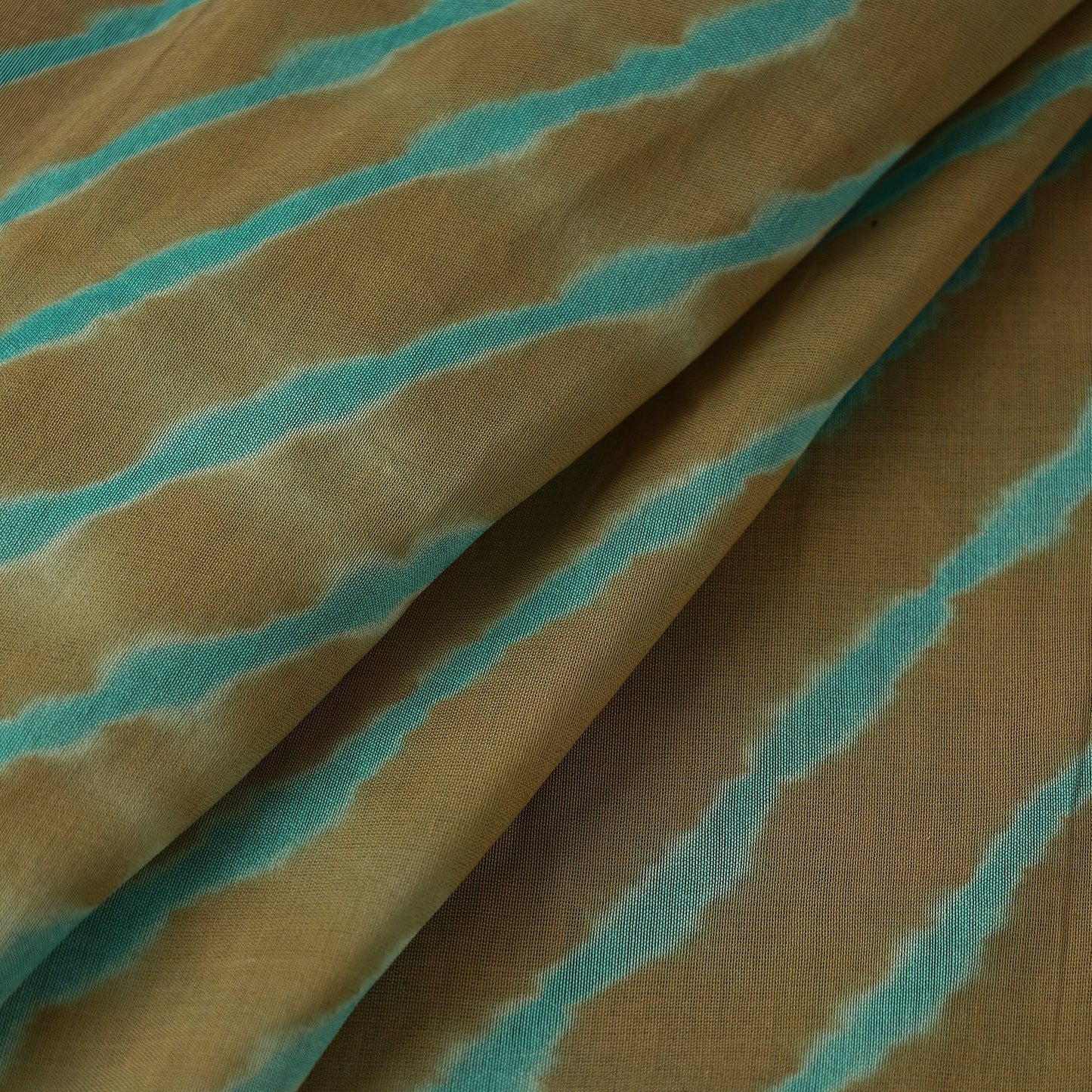 Light Brown Handloom Chanderi Silk Tie-Dye Leheriya Fabric