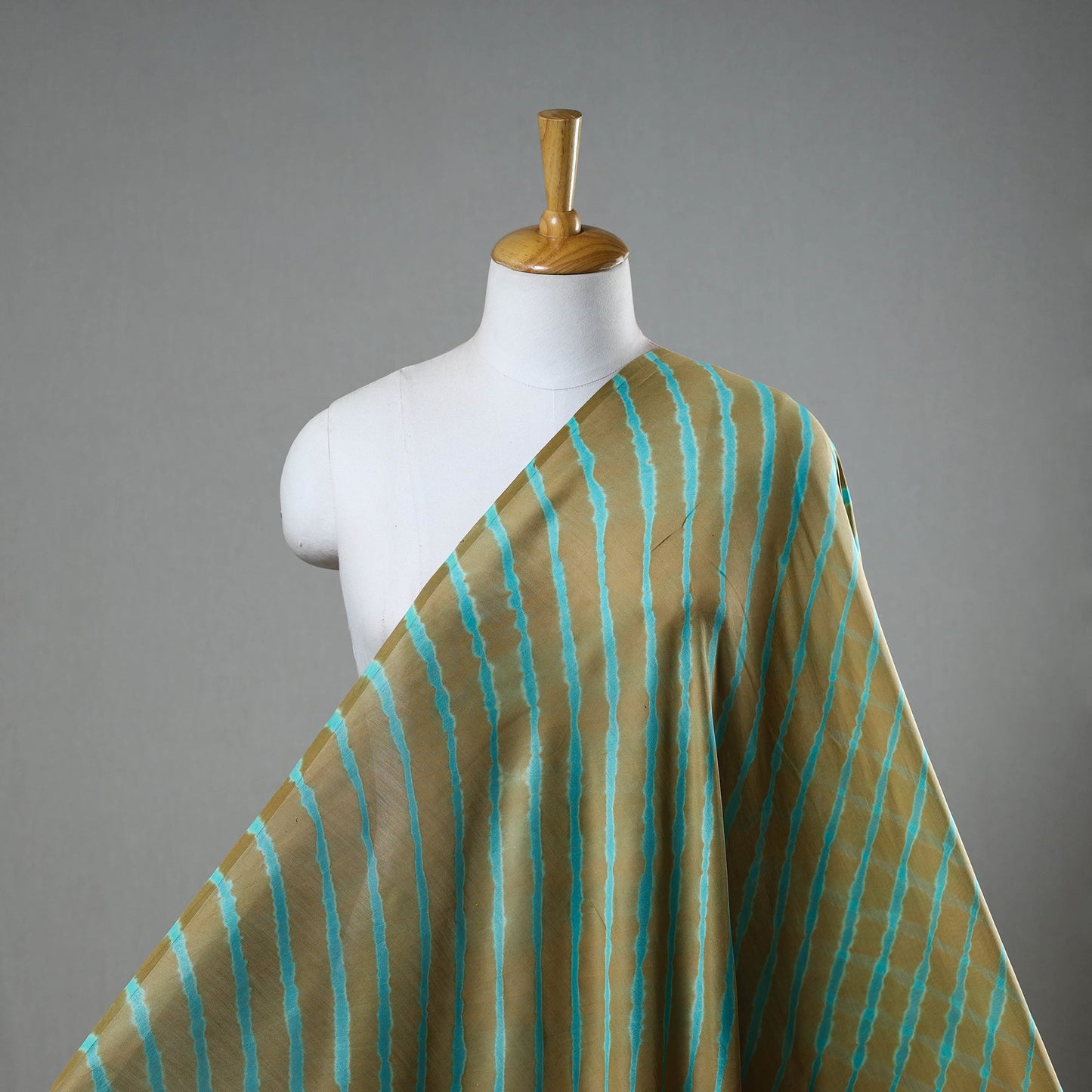 Light Brown Handloom Chanderi Silk Tie-Dye Leheriya Fabric
