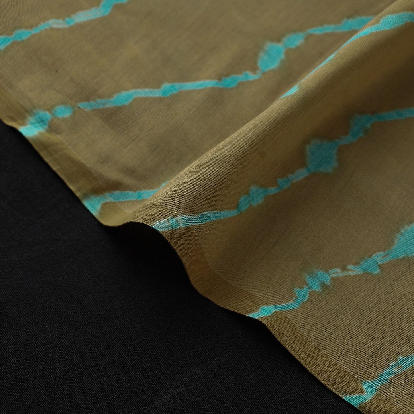 Light Brown Handloom Chanderi Silk Tie-Dye Leheriya Fabric