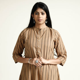 Buy Jacquard Cotton Long Kurta for Women