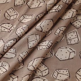 Light Brown Natural Dyed Cotton Bindaas Block Print Fabric