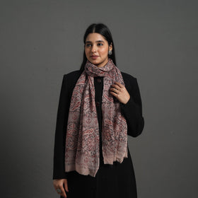Block Print Pedana Kalamkari Wool Stole