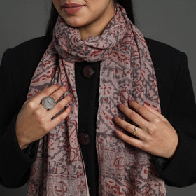 Block Print Pedana Kalamkari Wool Stole