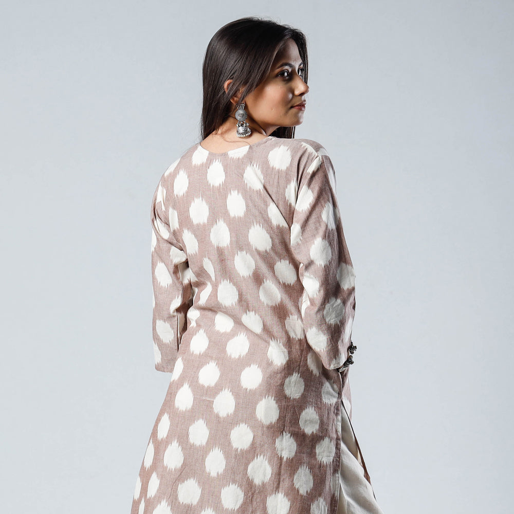 Buy iTokri Casuals - Ikat Weave Cotton Long Kurta Online at iTokri.com