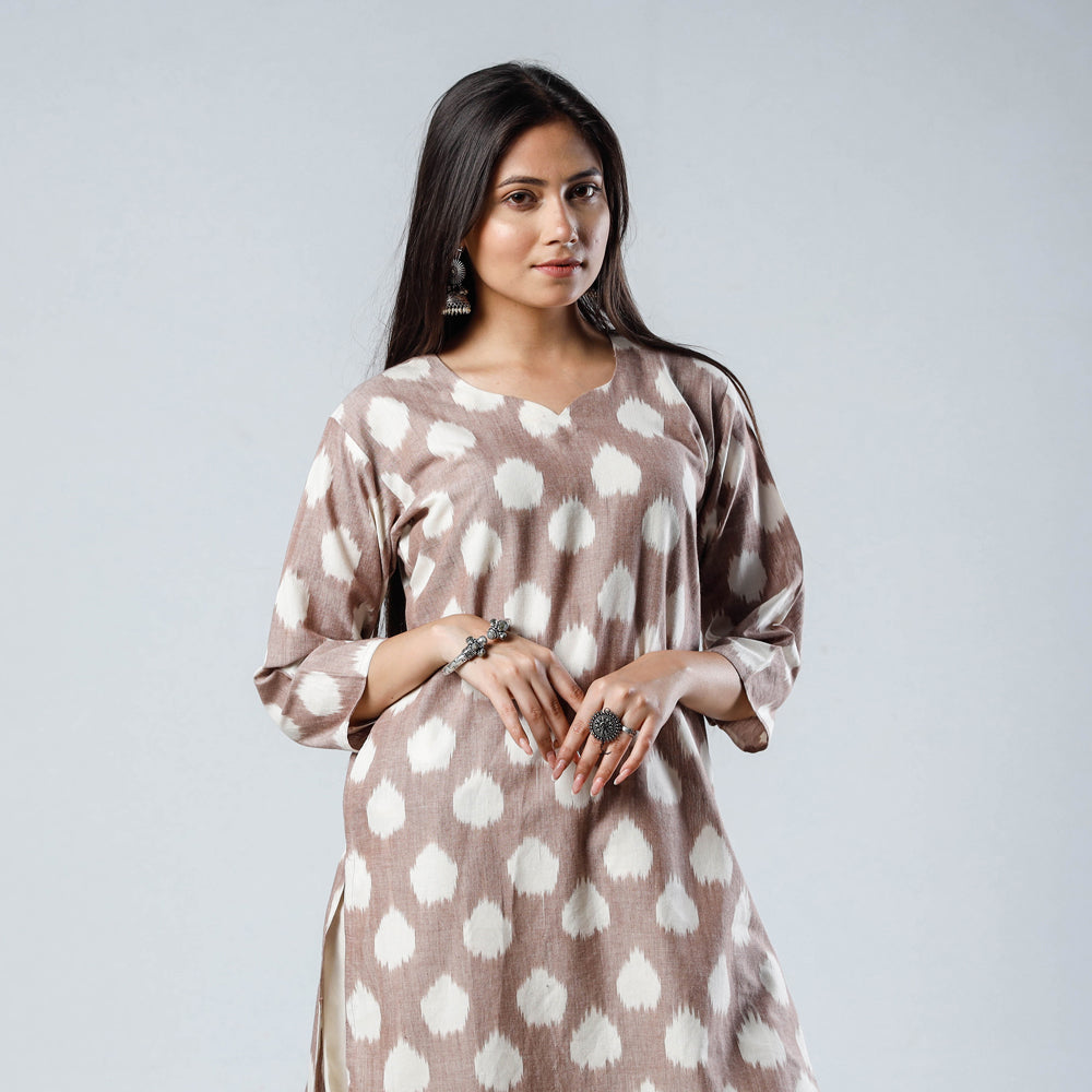 Buy iTokri Casuals - Ikat Weave Cotton Long Kurta Online at iTokri.com