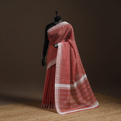 Light brown - traditional handloom chanderi silk saree 13