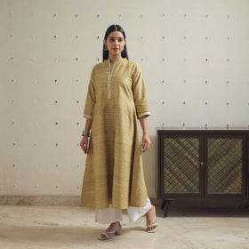  Light Green Bhagalpuri Handwoven Desi Tussar Silk Plain Kurta