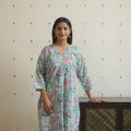 Light green - cotton straight sanganeri kurta 05