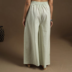 Buy Cotton Light Green Flared Plain Palazzo