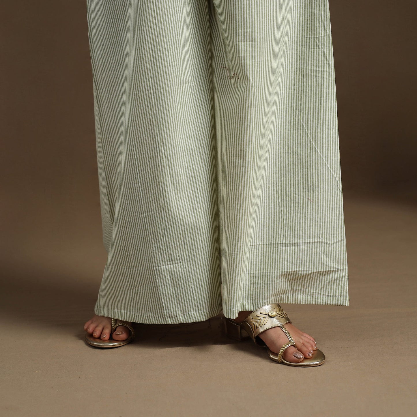 Buy Cotton Light Green Flared Plain Palazzo
