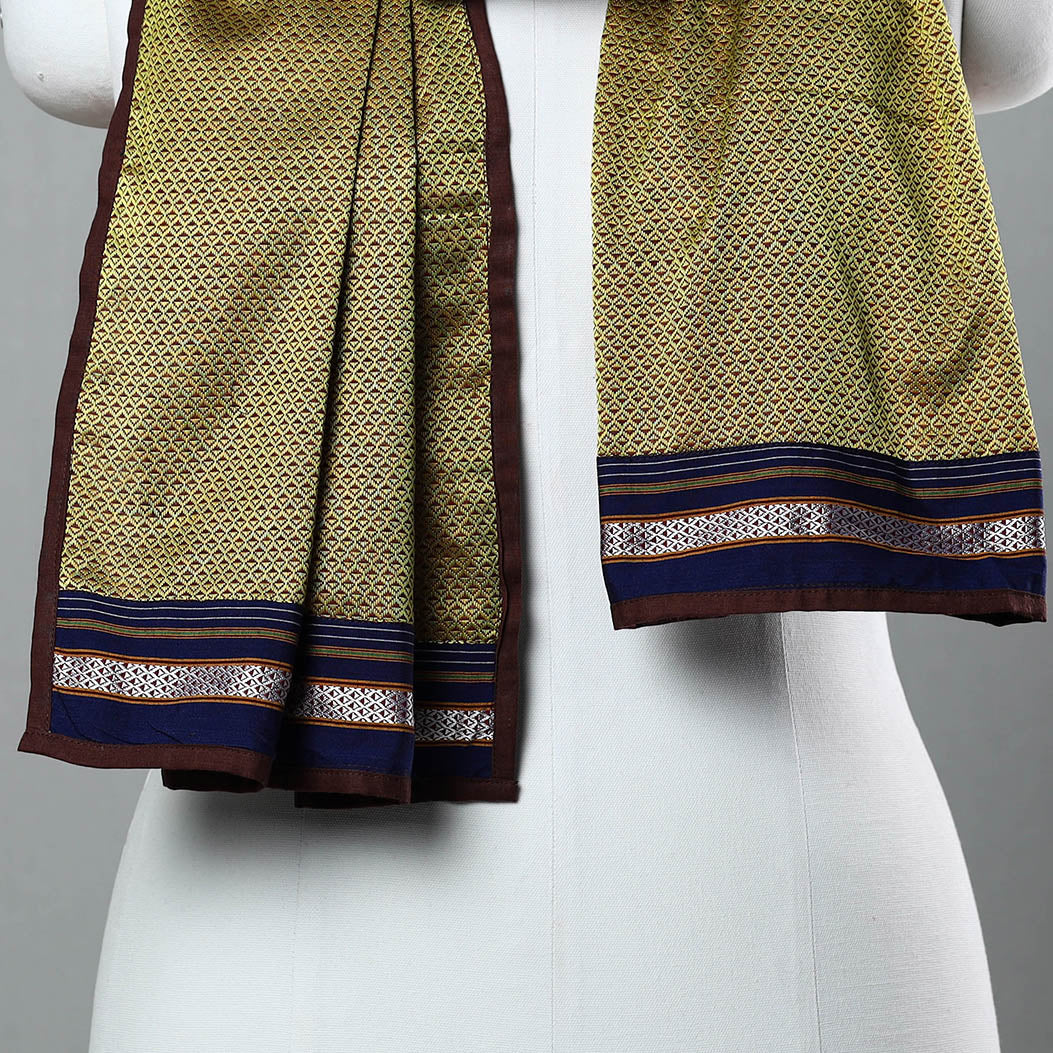 Light green - cotton khun weave stole 05 - handcrafted