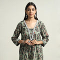 Light green - hand batik printed cotton straight kurta