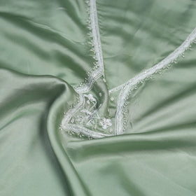 Buy Light Green Hand Embroidery Modal Silk Kurta Material