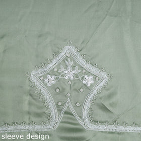 Buy Light Green Hand Embroidery Modal Silk Kurta Material