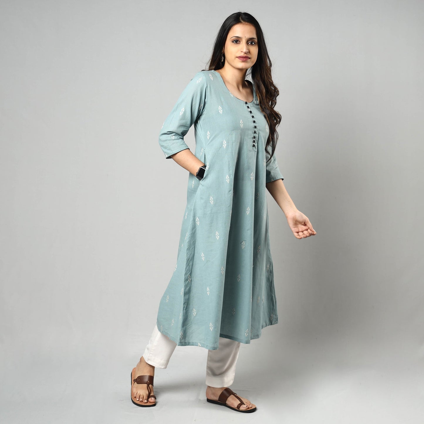 Buy Jacquard Cotton A-Line Kurta 16 Online l iTokri.com