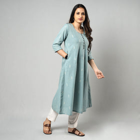 Buy Jacquard Cotton A-Line Kurta 16 Online l iTokri.com