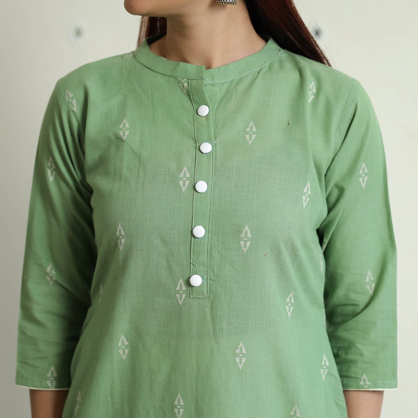 Buy Jacquard Cotton Straight Kurta for Women