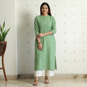 Buy Jacquard Cotton Straight Kurta for Women