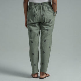 Light green - jacquard weave cotton elasticated pant