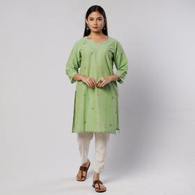  iTokri Casuals - Jamdani Handloom Cotton Short Kurta for Women