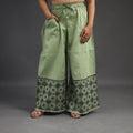Buy Light Green Kantha Hand Embroidery Palazzo in Cotton